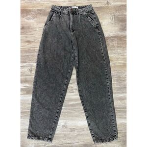 Garage Denim 80’s Mom Jeans High Rise Baggy Pleated Black Women’s Junior’s Sz 3
